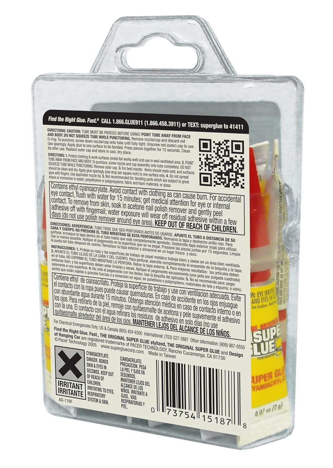 Super Glue 15187, transparente, 12 unidades (paquete de 2)