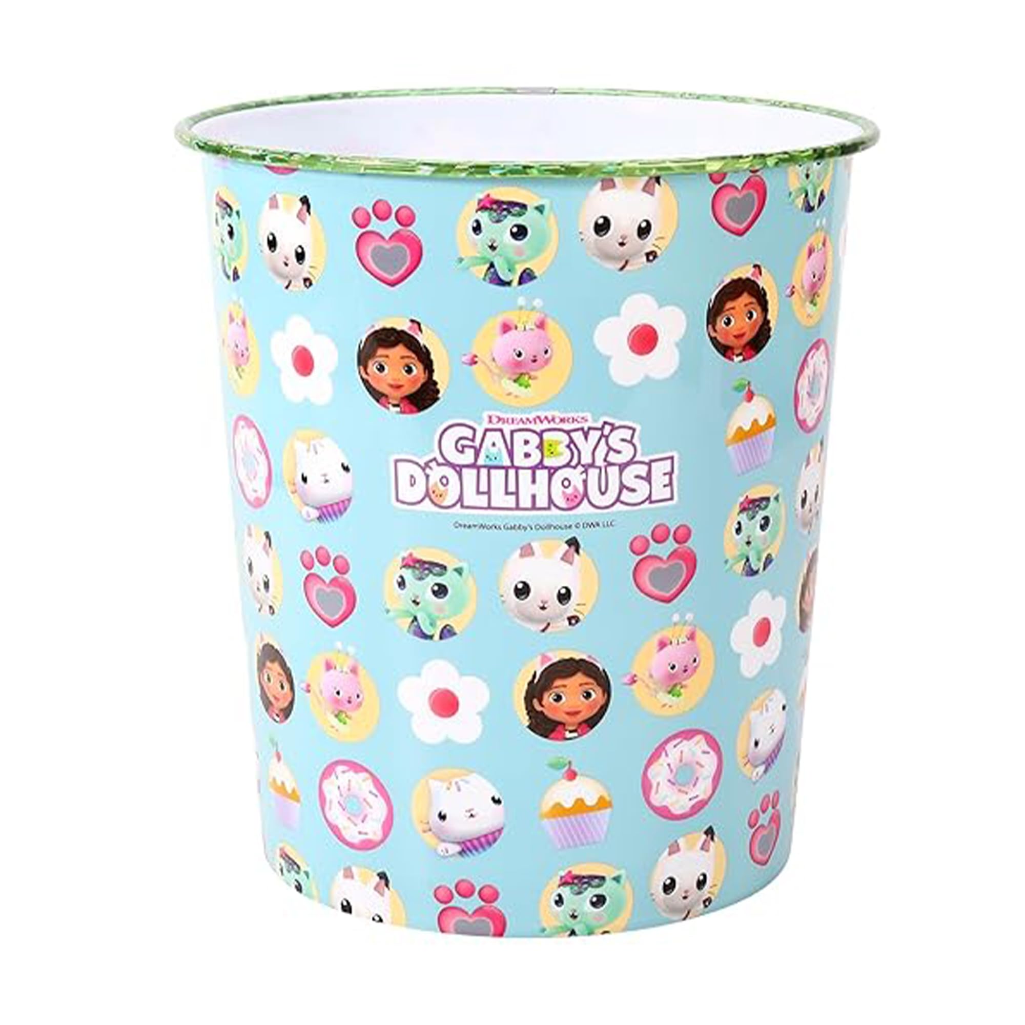 Zawadi Global Gabby's Dollhouse Kids Childrens Waste Bucket Paper Bin Basket for Bedroom Study Desk Dustbin