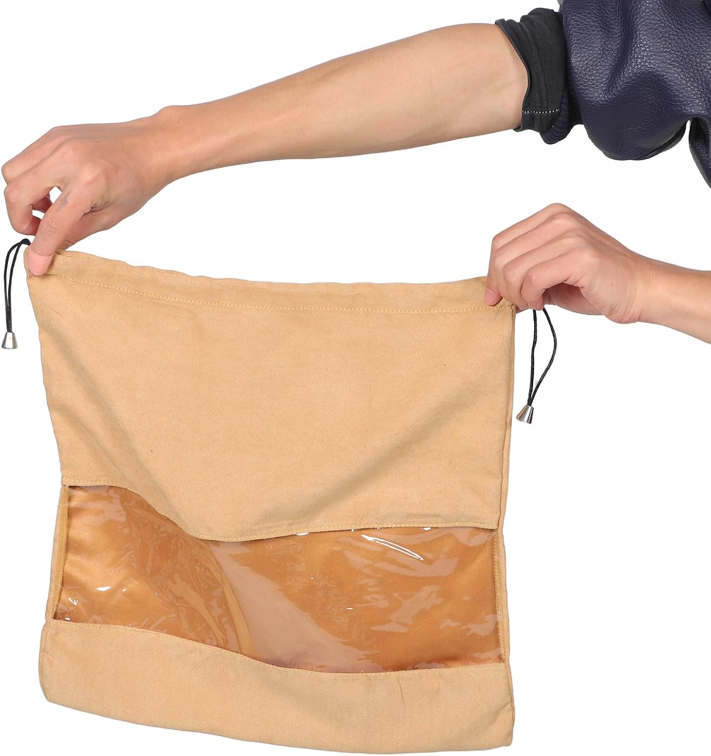 5pcs Dustproof Drawstring Bags for Purses and Handbags, Portable Lint Storage Pouches with Window, Waterproof Dust Covers for Travel and Closet Organization