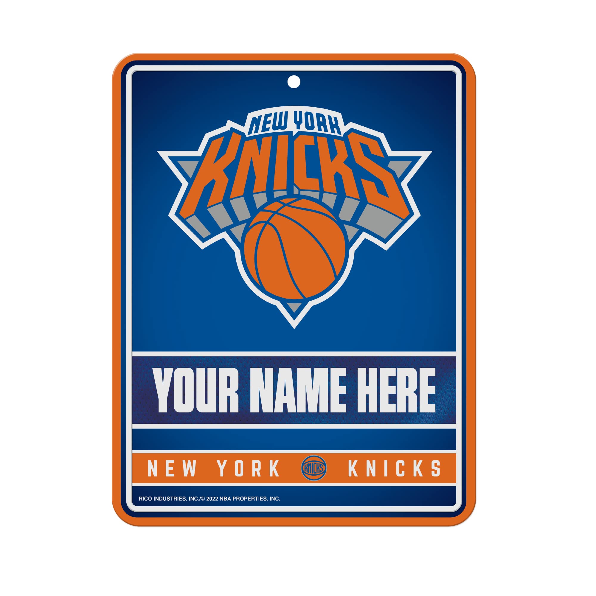 Rico Industries NBA Basketball New York Knicks Personalized/Custom Metal 8.5
