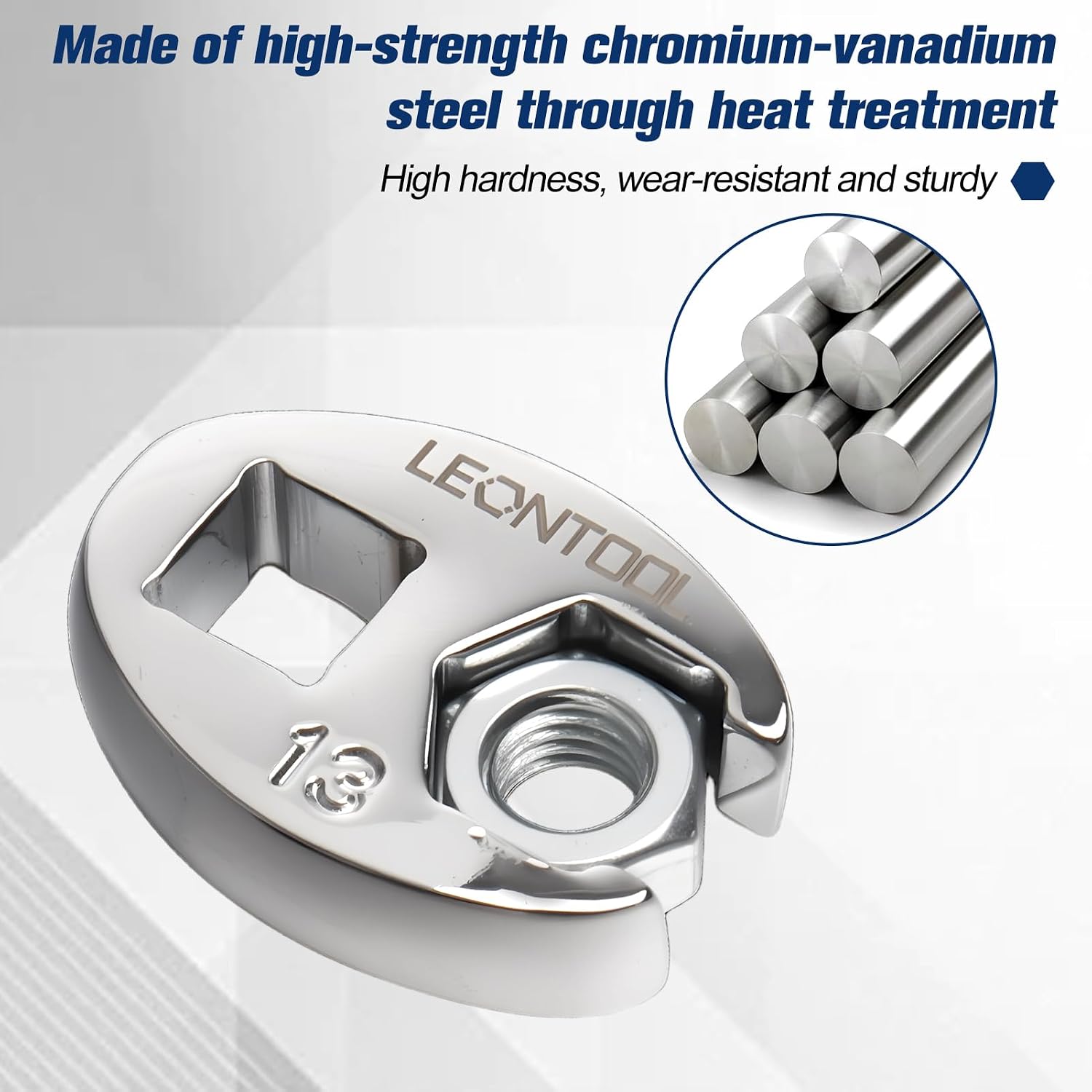 10 Pieces 3/8" Drive Crows Foot Wrench Set Metric 10-19mm Flare Nut Wrench Set, CR-V Steel Crowfoot Wrenches Open End Wrenches with Storage Rail for Nut Removal Automotive Plumbing Repair