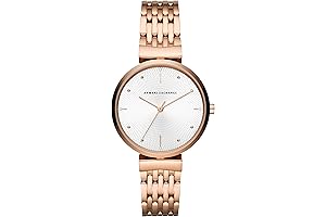 Armani Exchange Women's Three Hand Rose Gold-Tone Stainless Steel Watch (Model: AX5901)