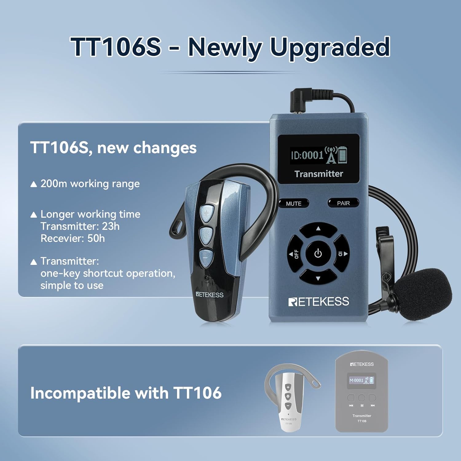 Retekess TT106S One-Key Operation