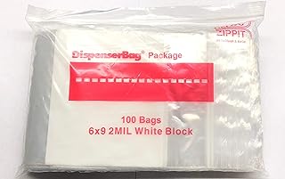 Reloc Zippit 6 x 9 White Block 2mil Ziplock Bags 1000PC