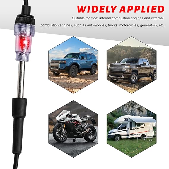 Inline Spark Plug Tester, Straight Boot Engine Ignition Tester Armature Diagnostic Test Tool, Spark Plug Light Detector Internal/External Engine Checker for Car Truck Motorcycle