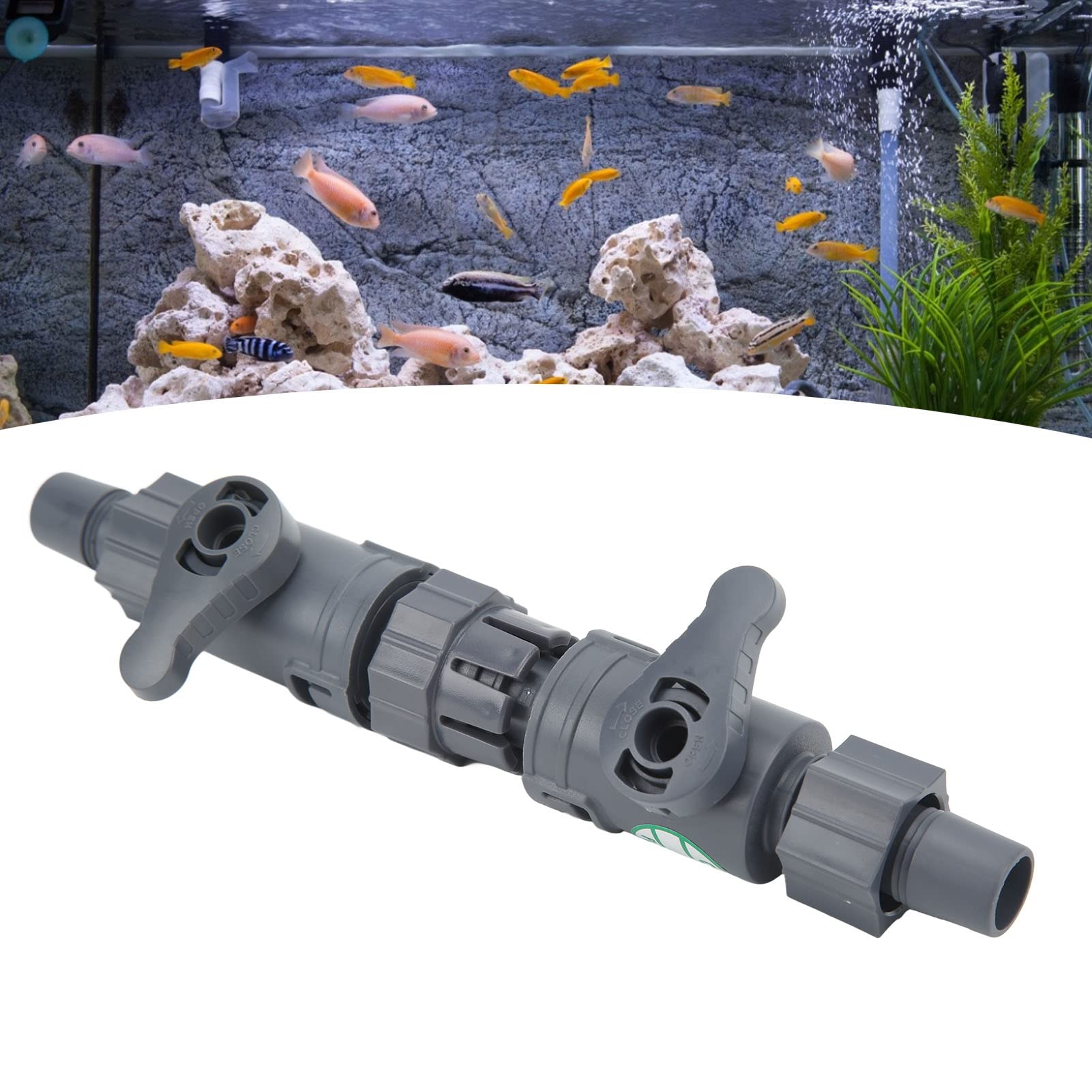Connettore per il controllo dell'acqua dell'acquario, doppia valvola, a prova di perdite, rubinetto per tubo flessibile per acquario a sgancio rapido per filtro (1/2 pollice)