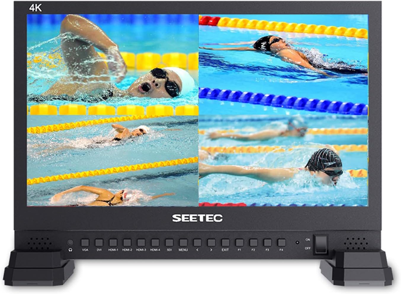 SEETEC 15.6" 4K156-9HSD Broadcast Monitor with IPS UHD 3840x2160 4xHDMI Quad Split Display 3G SDI VGA DVI for Professional Live Event Post Production Director Film Camera Field