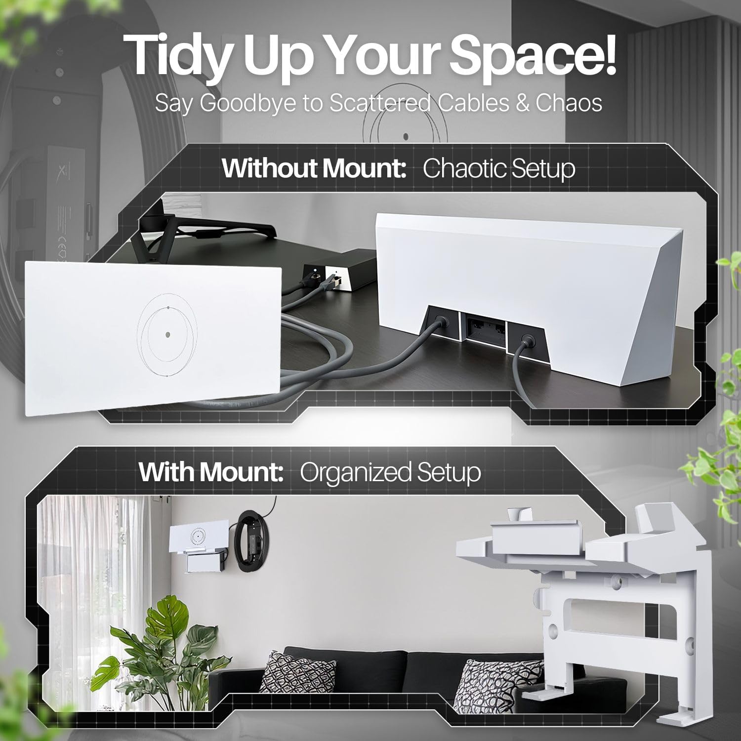 TNP for Starlink Gen 3 Router Mount - Wall Bracket Mounting Kit for Starlink V3 Mesh WiFi Router & Power Supply - 2 in 1 Space Saving Wall Mount Internet Modem Holder for Home & Office Use
