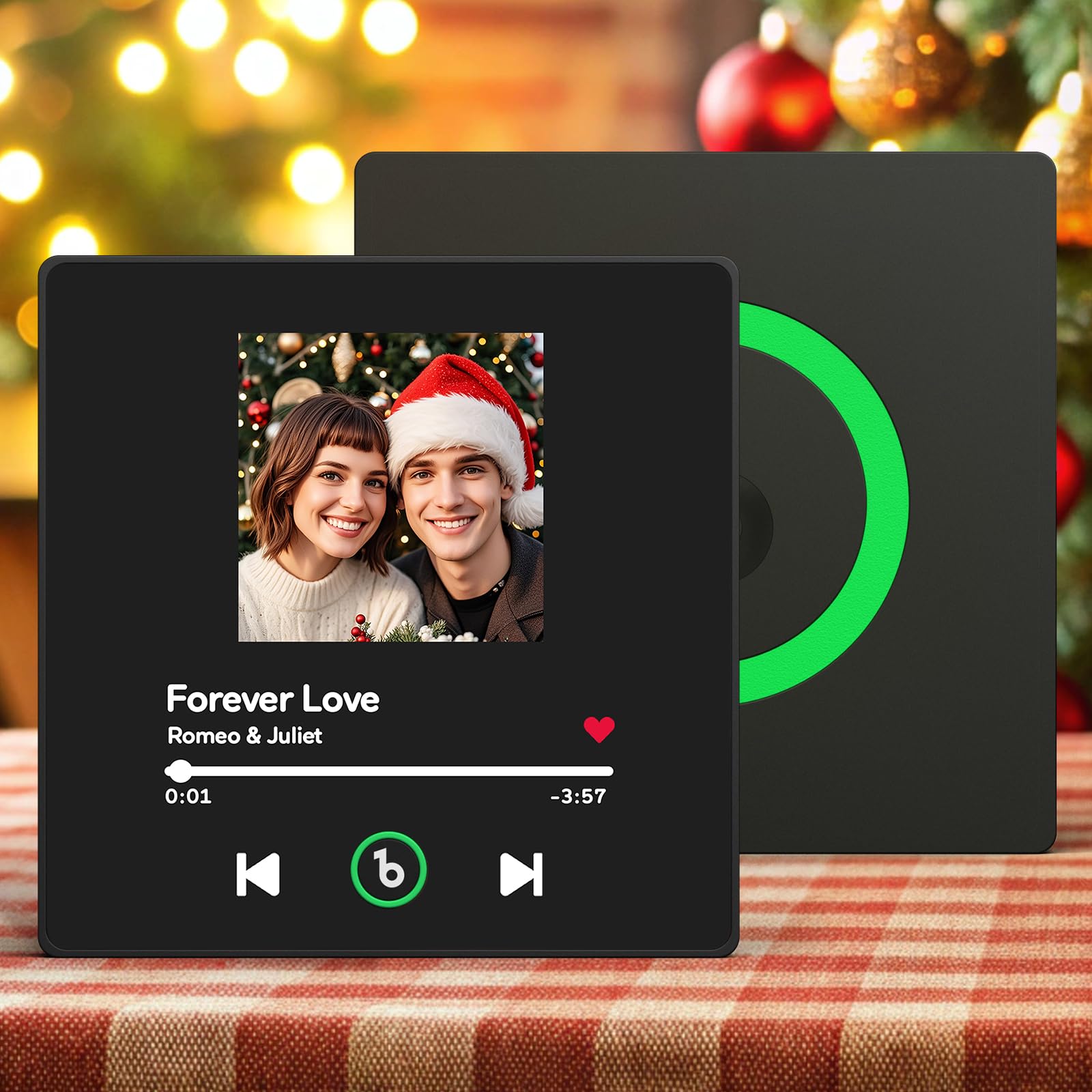 Soufeel Imán de Nevera Personalizado con música Imán Personalizado con Placa de Spotify Que Puede Reproducir Canciones Álbum de Fotos Personalizado Imanes de Nevera Regalos para San Valentín Navidad