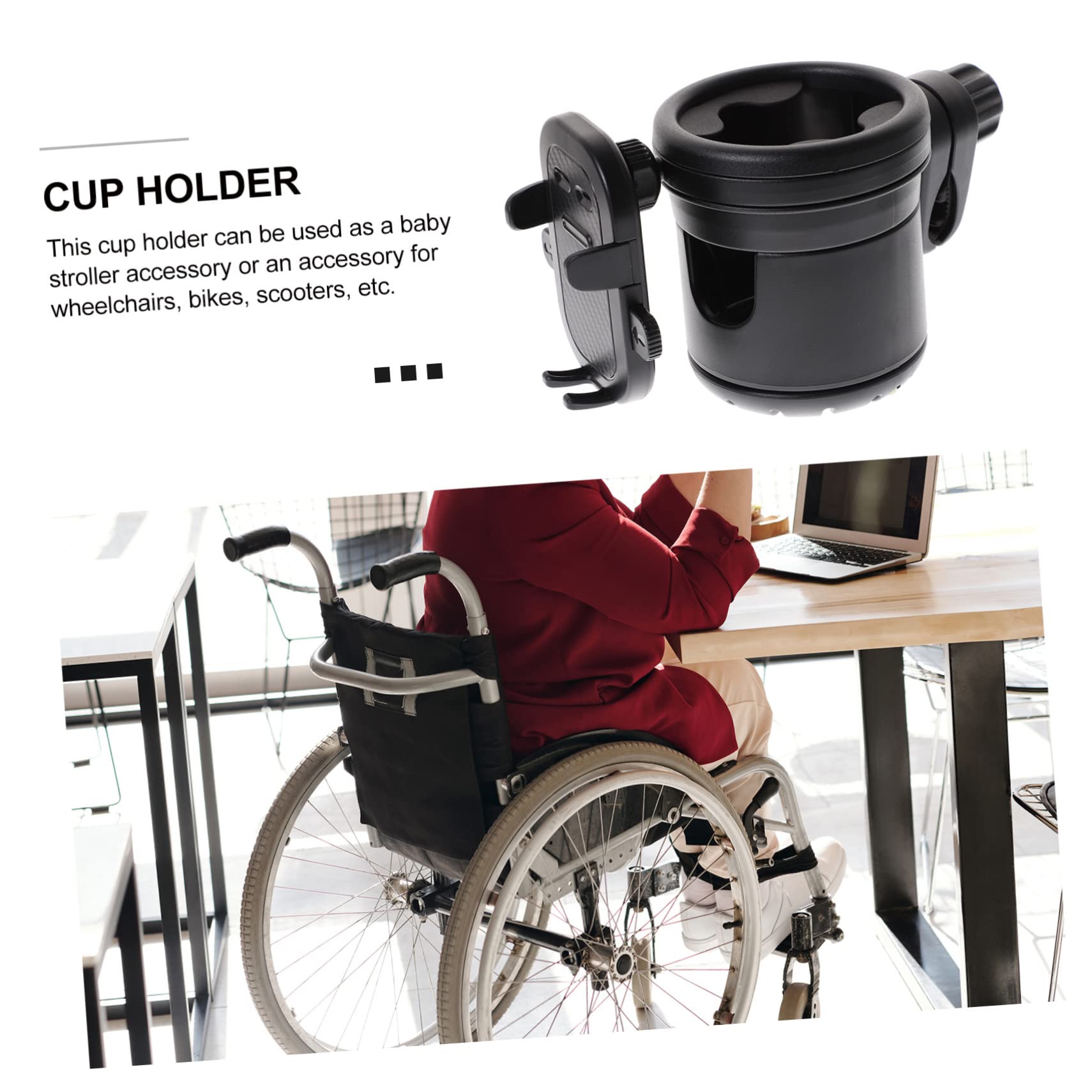 Porte-biberon pour Poussette Noir, Support pour Biberon et Bouteille