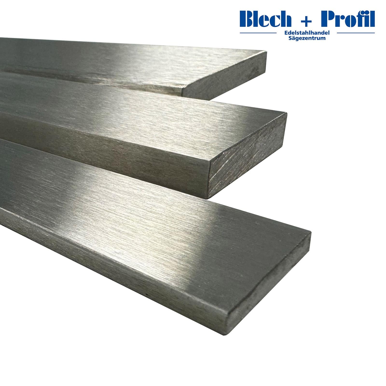 Blech + Profil Edelstahl Flachstahl K240 geschliffen 20x6mm Flacheisen 1.4301 2000mm / 200cm / 2m Stab satiniert Zuschnitt Innen & Außen DIY