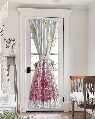 Cortinas opacas con diseño de árbol de copo de nieve para puerta francesa, de vidrio, frontal, trasera, puerta de patio, con aislamiento térmico, disponible en Yaxa El Salvador