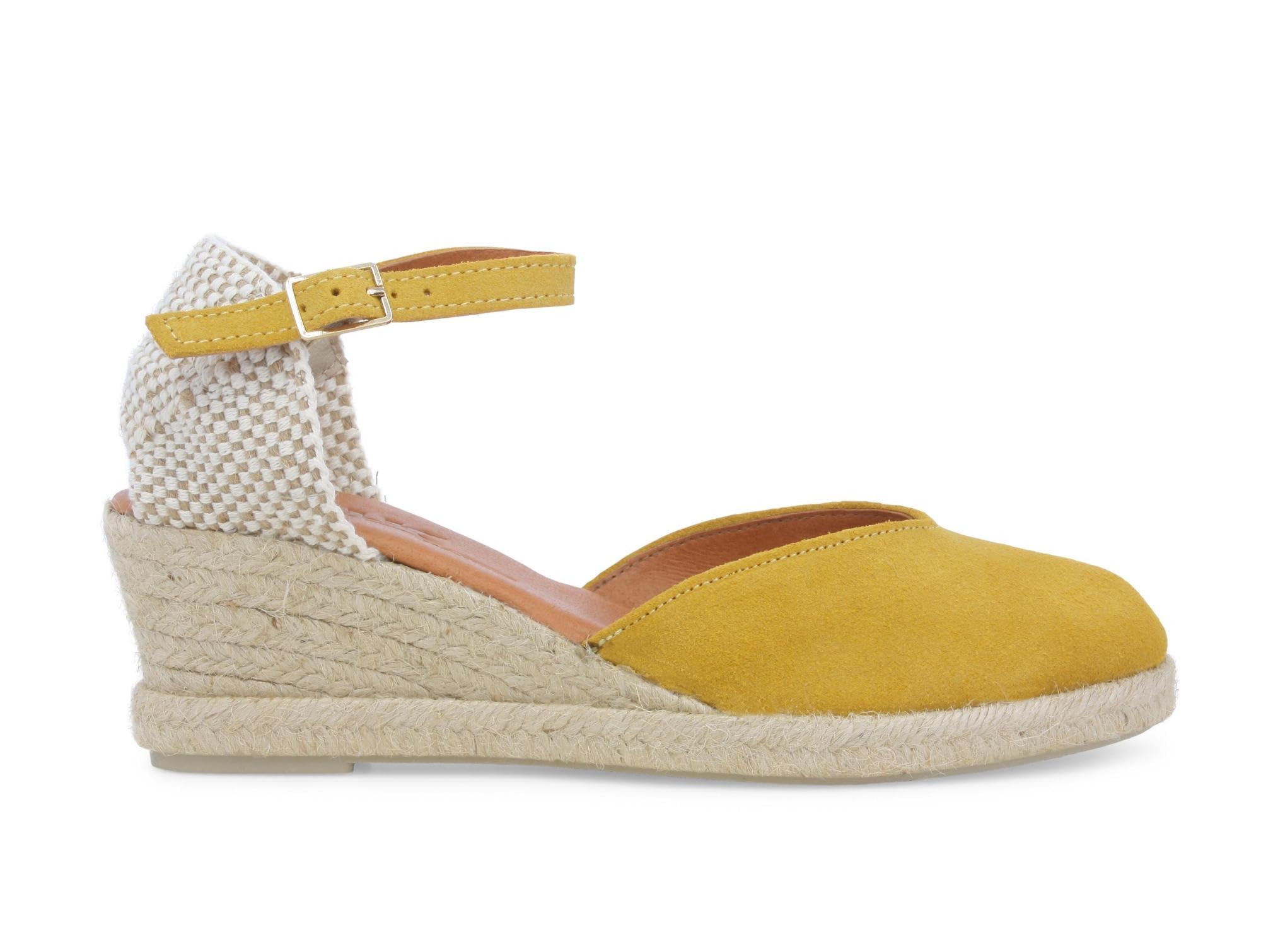 Melluso Espadrillas con Zeppa in Corda e Tomaia in camoscio Giallo 018206q 41