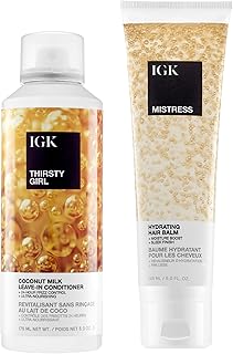 IGK Thirsty Girl Hydrating Hair Treatment + Mistress Hydrating Hair Balm – Hair Hydration & Styling Duo for Softness, Friz Price In India