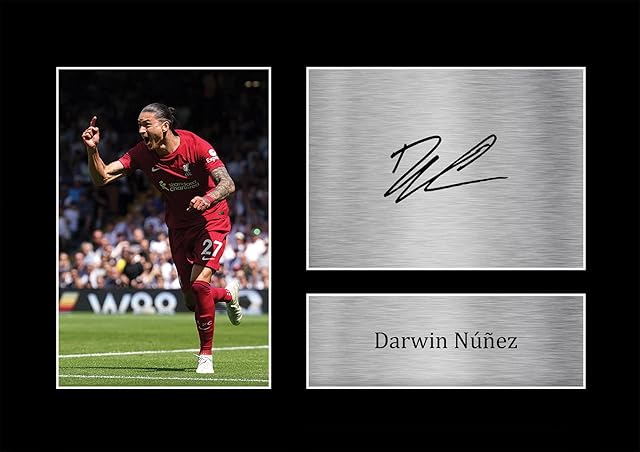 HWC Trading A4 Darwin Nunez Liverpool Gifts Printed Signed Autograph Picture for Football Fans and Supporters - A4