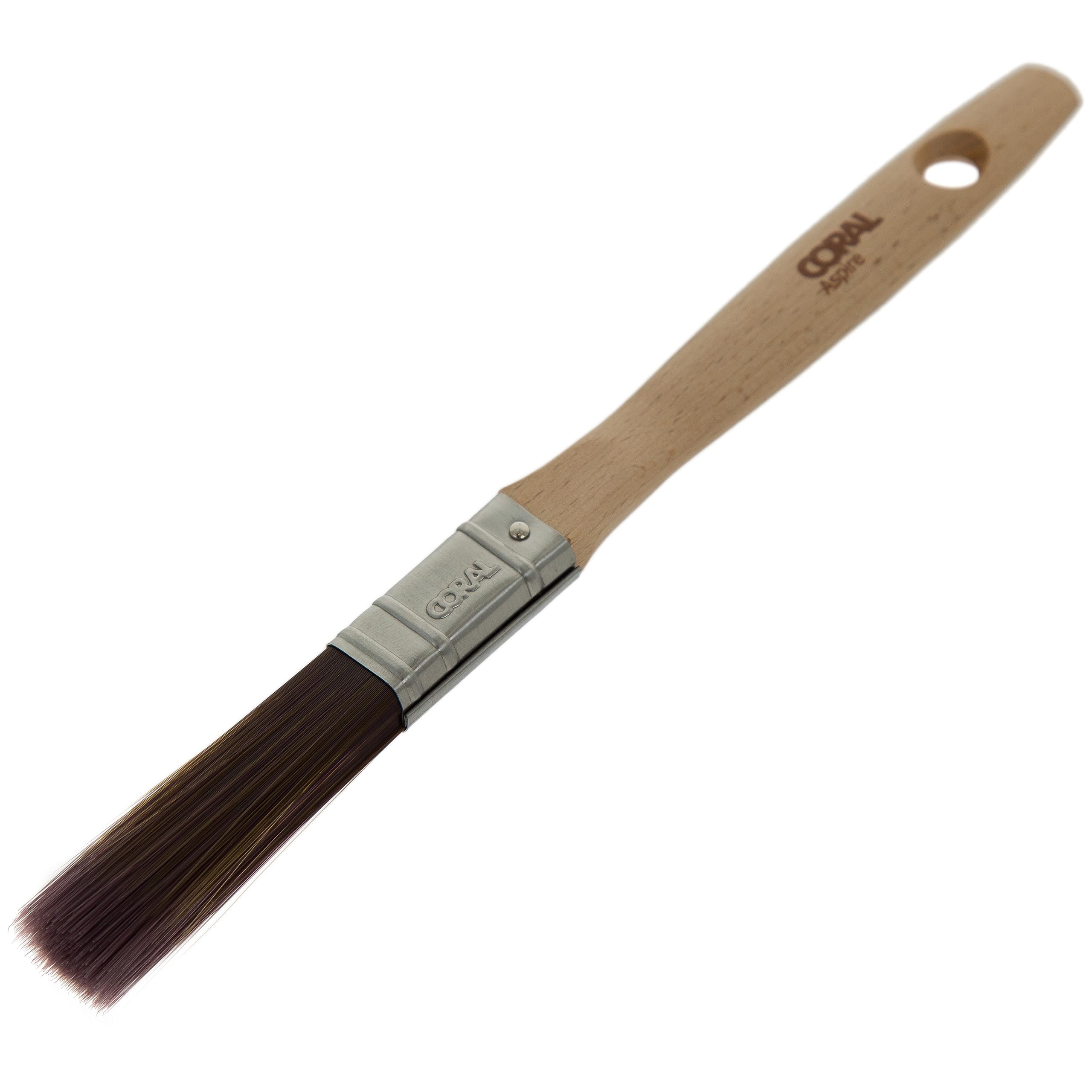 Coral 31710 Aspire 0.5 inch Paint Brush Professional Firm Straight Cut with Flat Profile for Fast Accurate Ultra-Smooth Finish with Trade Emulsion or Gloss FSC Wood Handle