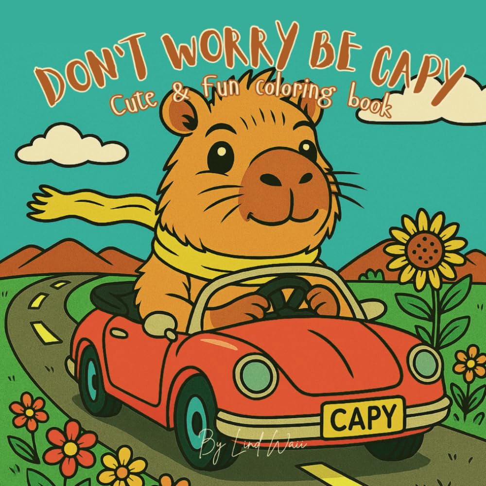 Don't worry be capy: A capybara coloring book