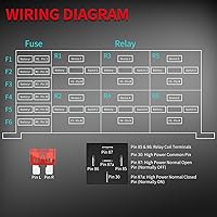 Vista 6 de DaierTek Caja de relé de 12 V, 6 ranuras, bloque de relé de fusibles, 6 ranuras ATC/ATO, bloque de fusibles y relé con relé, kit universal de caja