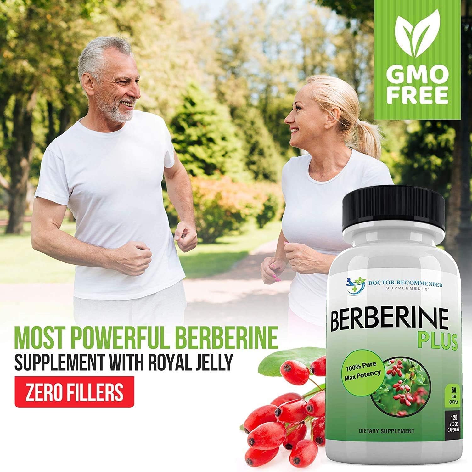 Berberine Plus 1200mg Per Serving - 120 Veggie Capsules Royal Jelly, Supports Glucose Metabolism, Healthy Immune System, Improves Cardiovascular Heart & Gastrointestinal Wellness : Health & Household