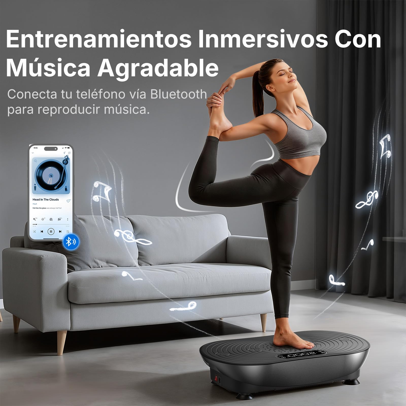MERACH Plataforma Vibratoria para Entrenamiento Y Modelado, con 99 Niveles De Velocidad, Altavoz Bluetooth Integrado, Pantalla Táctil Led Y Cordones Elásticos
