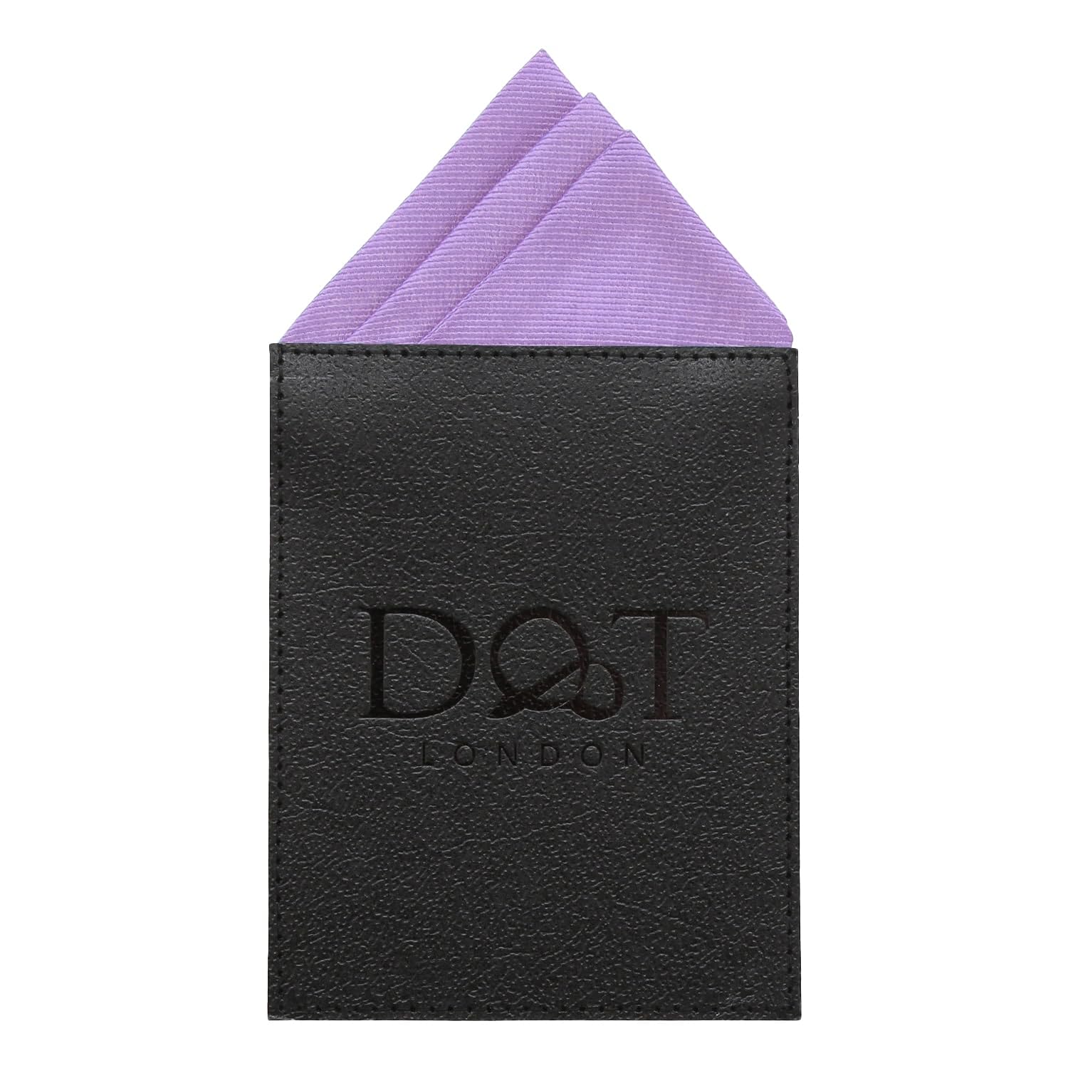 DQT Mens Plain Twill Pre-Folded Pocket Square - Wedding, Business & Formal Suit Handkerchief - Lilac - One Peak