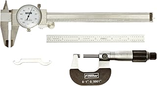 Fowler 52-095-007-0, Universal Measuring Set, 6" Dial Caliper, 6" Flexible Rule, Micrometer