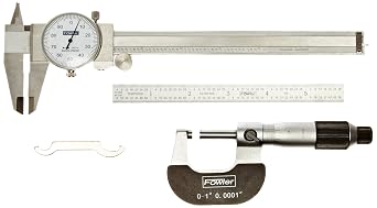 فاولر 52-095-007-0 ، مجموعة قياس عالمية ، 6 "Cial Caliper ، 6" قاعدة مرنة ، ميكرومتر   