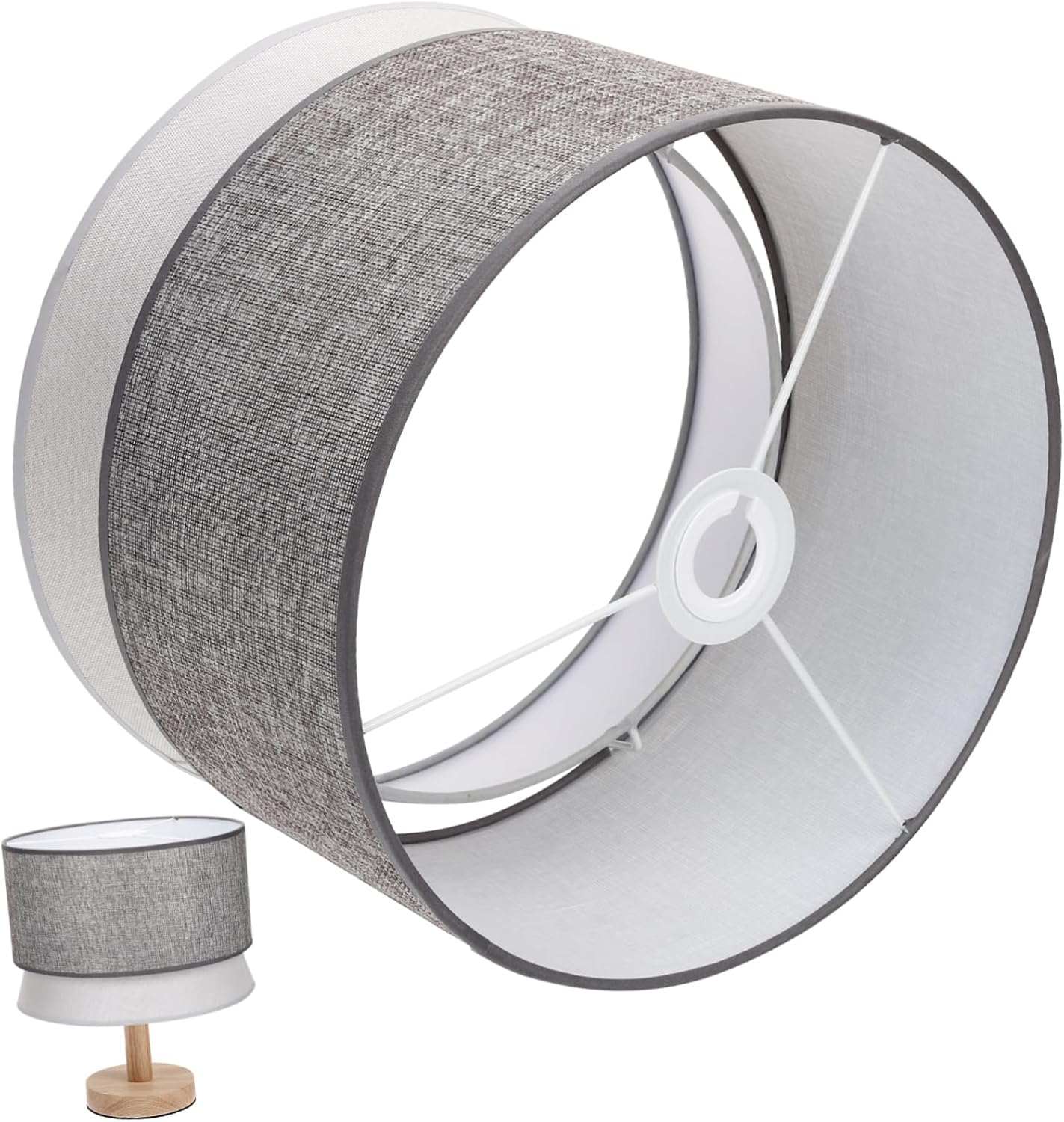 2-layer Ceiling Light Shade for E14/e27 Socket Fabric Lamp Shades Set Modern Style