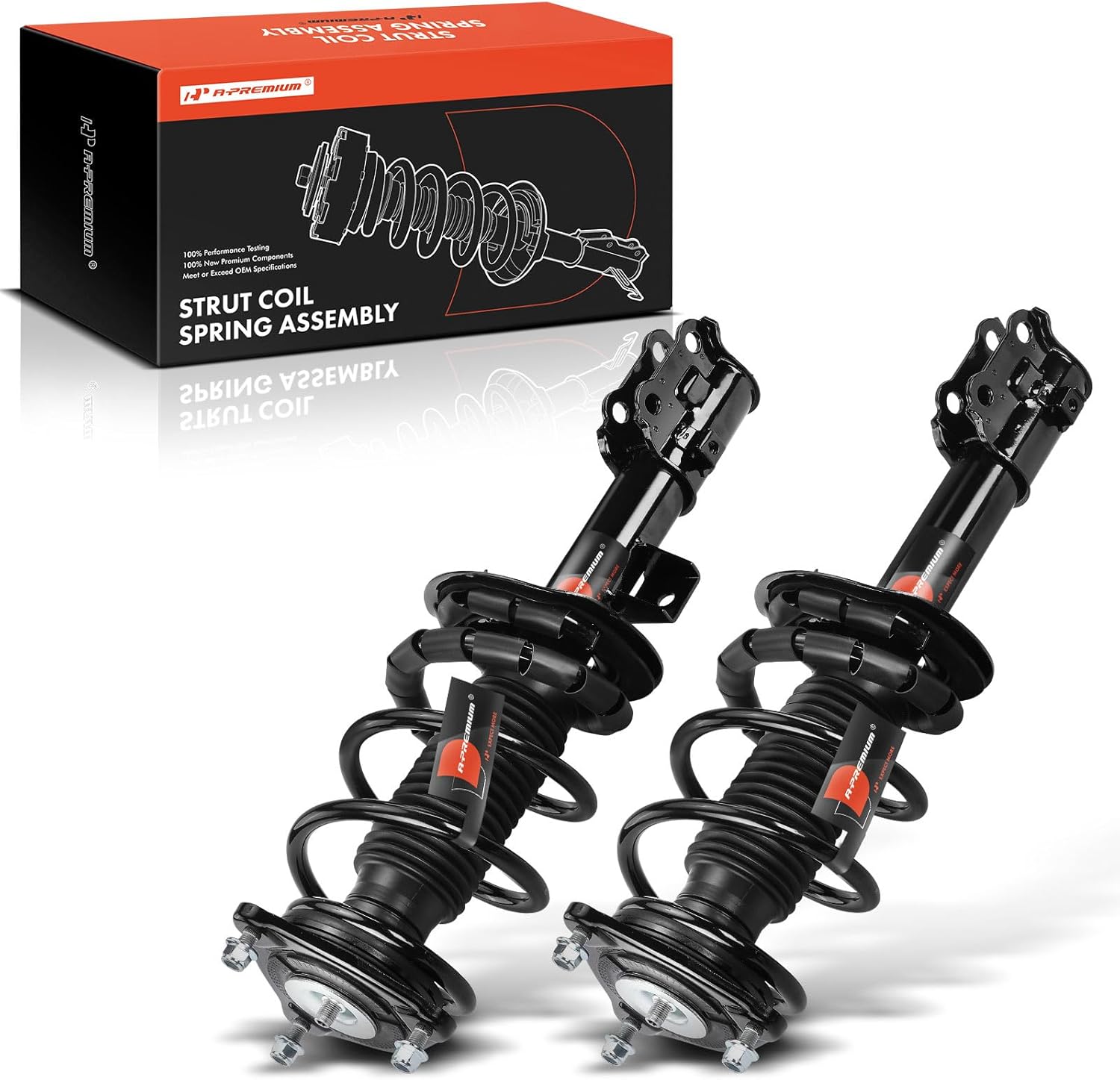 A-Premium Front Complete Struts Compatible with Kia Forte 2014-2018, Forte Koup 2014-2016, Forte5 2014-2018 - 2x Replacement Suspension Shock Absorber with Coil Spring Assembly