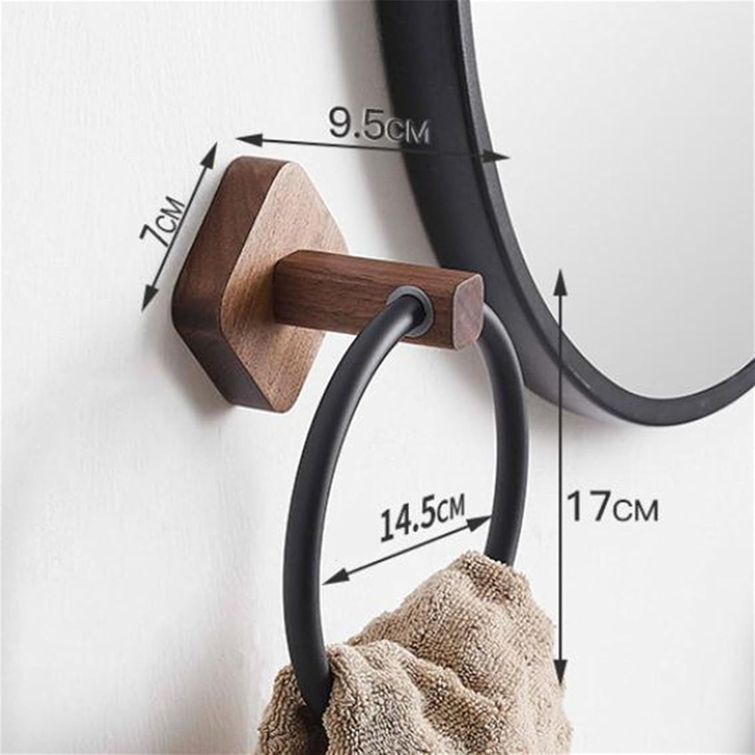 Towel Ring Creative Wooden Towel Ring Bathroom Round Rack for Bath, Kitchen, Hotel