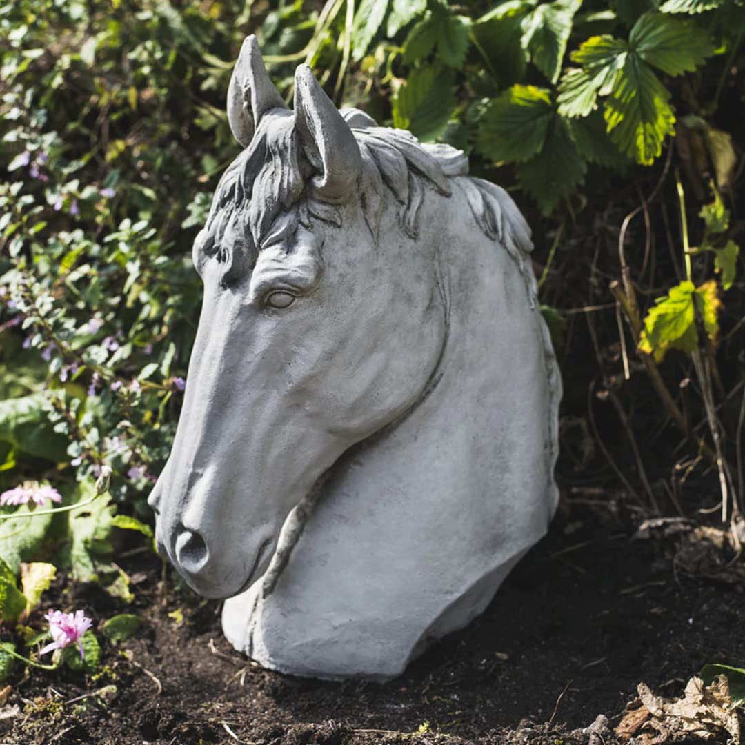 Discount Garden Statues Antique Grey Dgs Statues – Stone Cast, Highly Detailed, Stallion Horse Head, Ideal With Or Without Plinth, Hand Finished, Statue, Sculpture