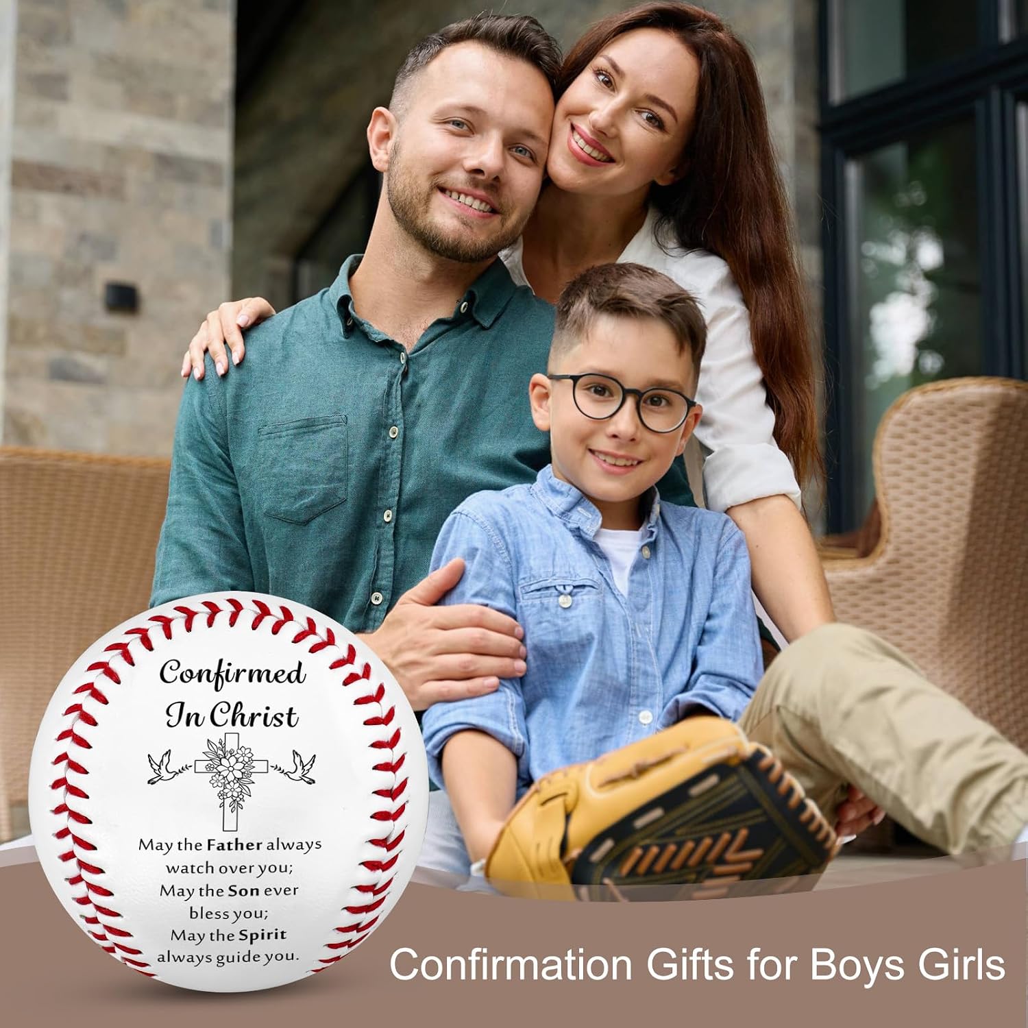 Confirmation Gift for Boys Girls Teens - Christian Baseball Keepsake Confirmed in Christ Gifts from Godparents Parents Sponsor - Catholic Confirmation Baptism First Communion Religious Gift Box