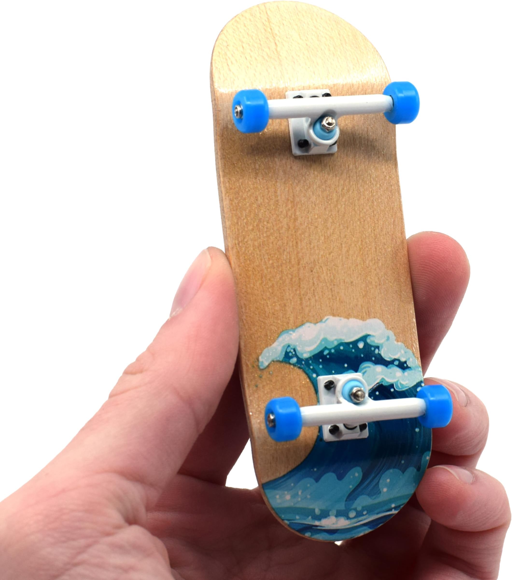 Teak Tuning 34mm Pro Fingerboard Heat Transfer Graphic Complete - Fully Assembled with Pro Level Parts - Pro Shaped Wood Deck (34x97mm), UltraSpin Wheels, Prodigy Trucks