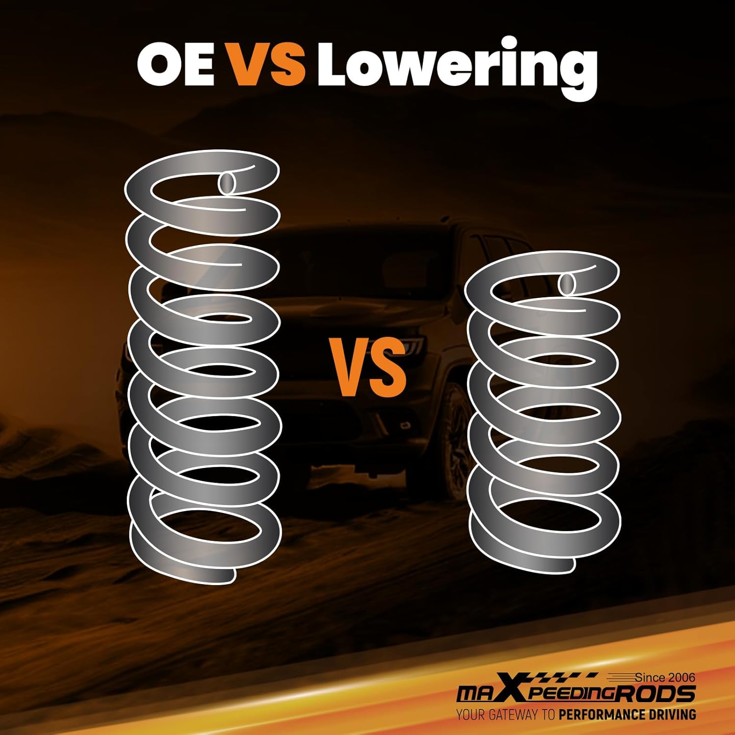 maXpeedingrods 2” Front Lowering Spring Kit for Chevy Silverado/GMC Sierra 1500 1988-1998 V8 2WD Only, C1500 Drop Coil Kit