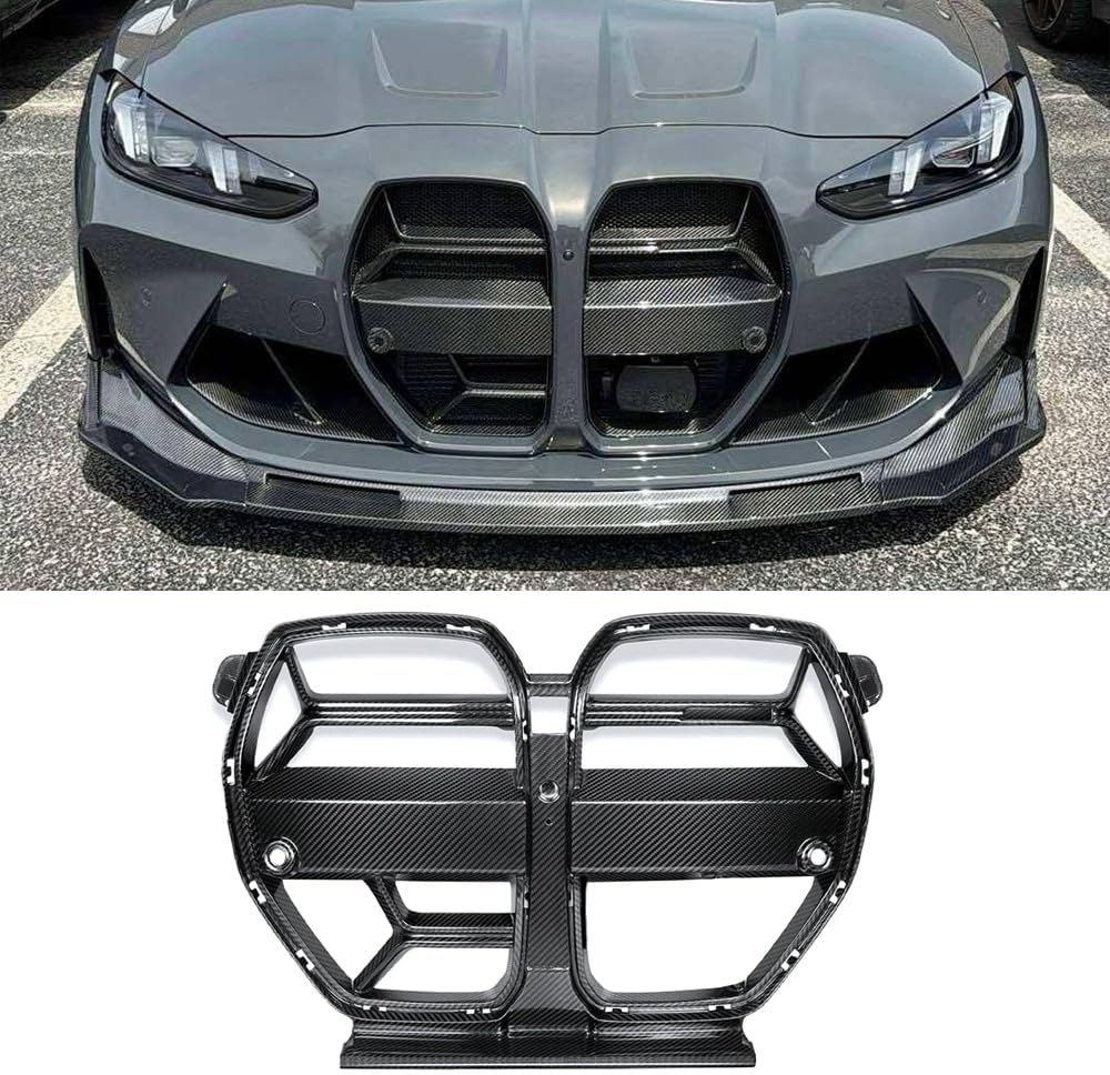 Compatible With BMW G80 M3 G82 G83 M4 2021-2026 Real Carbon Fiber Front Nose Grilles Grill (C-ACC)