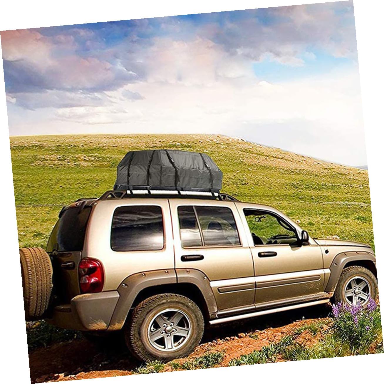 Holibanna Car Roof Bag Oxford Rooftop Cargo Carrier with Non-Slip Mat High Capacity Vehicle Storage Pouch Easy to Fold and Fix for Safe Travel