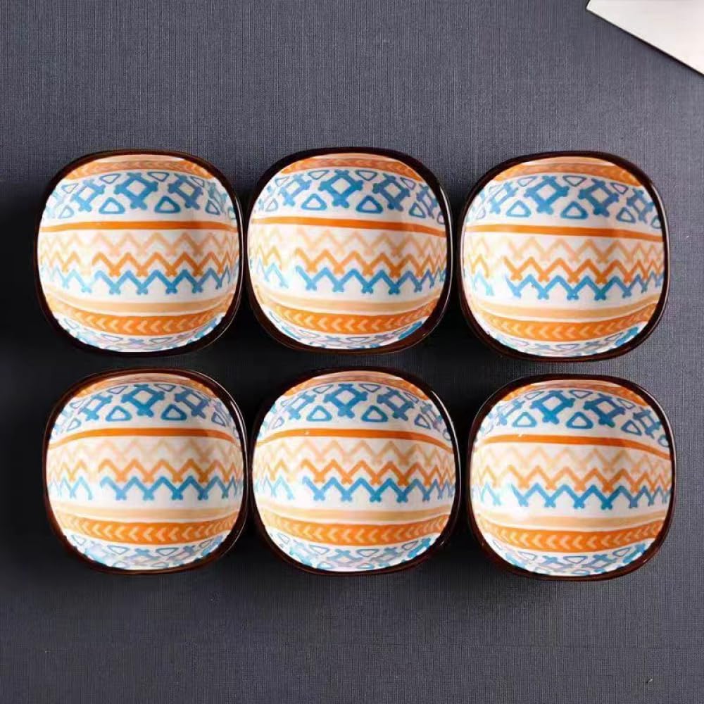 Dipping Bowls Underglaze Craft Sauce Dish - Dip Bowls Stylish Design Multipurpose Porcelain Side Dish Bowl Seasoning Dishes