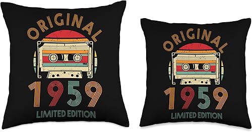 Miniatura 3 de Retro Limited Edition 1959 Cassette Tape 65th Birthday Throw Pillow