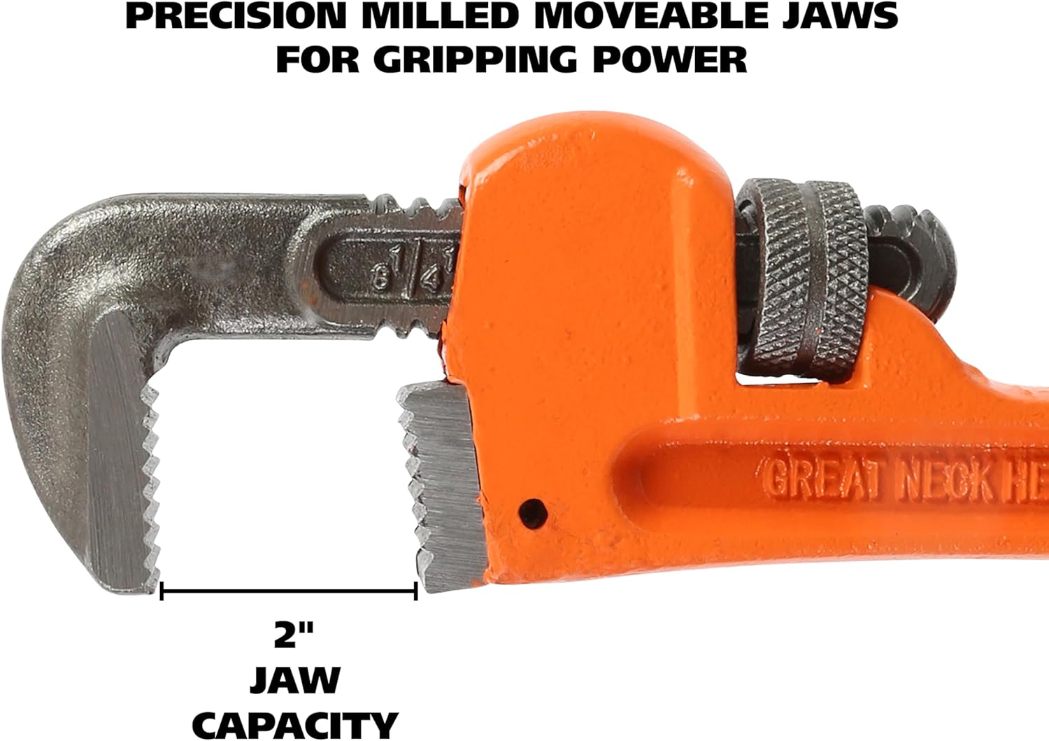 GreatNeck PW10 Pipe Wrench | Quality Home & Automotive Tool | Well Balanced Wrench | Steel Construction | Adjustable Jaws | Red, Gray, & Silver