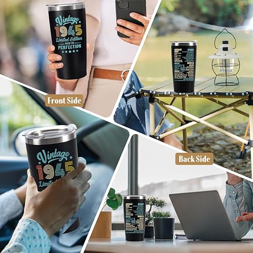 Miniatura 3 de Regalos de cumpleaños número 80 para hombres y mujeres, idea de regalo de 80 años para él y ella, vaso de feliz cumpleaños de 80 años de más de 80,