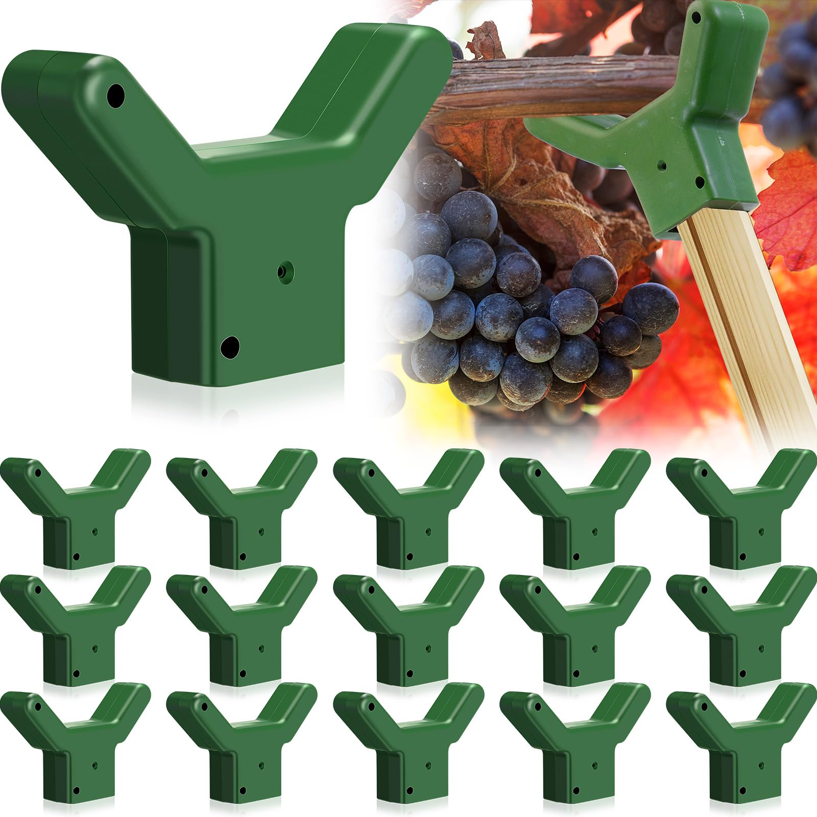 Support d'arbre en plastique rigide Yungyan, lot de 16 tuteurs de branche pour le bois