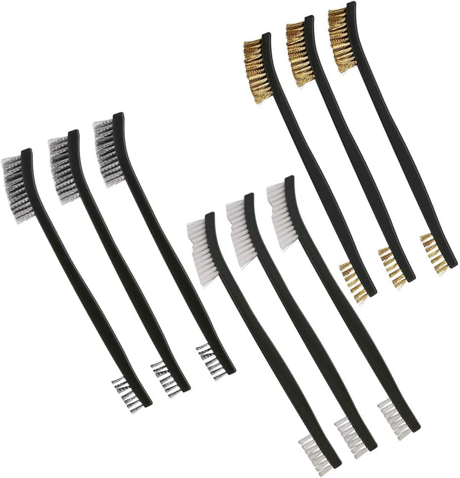 Jeu De Brosses En Fil D'acier Inoxydable De 10 Pouces Avec Anche En Plastique Pour Le