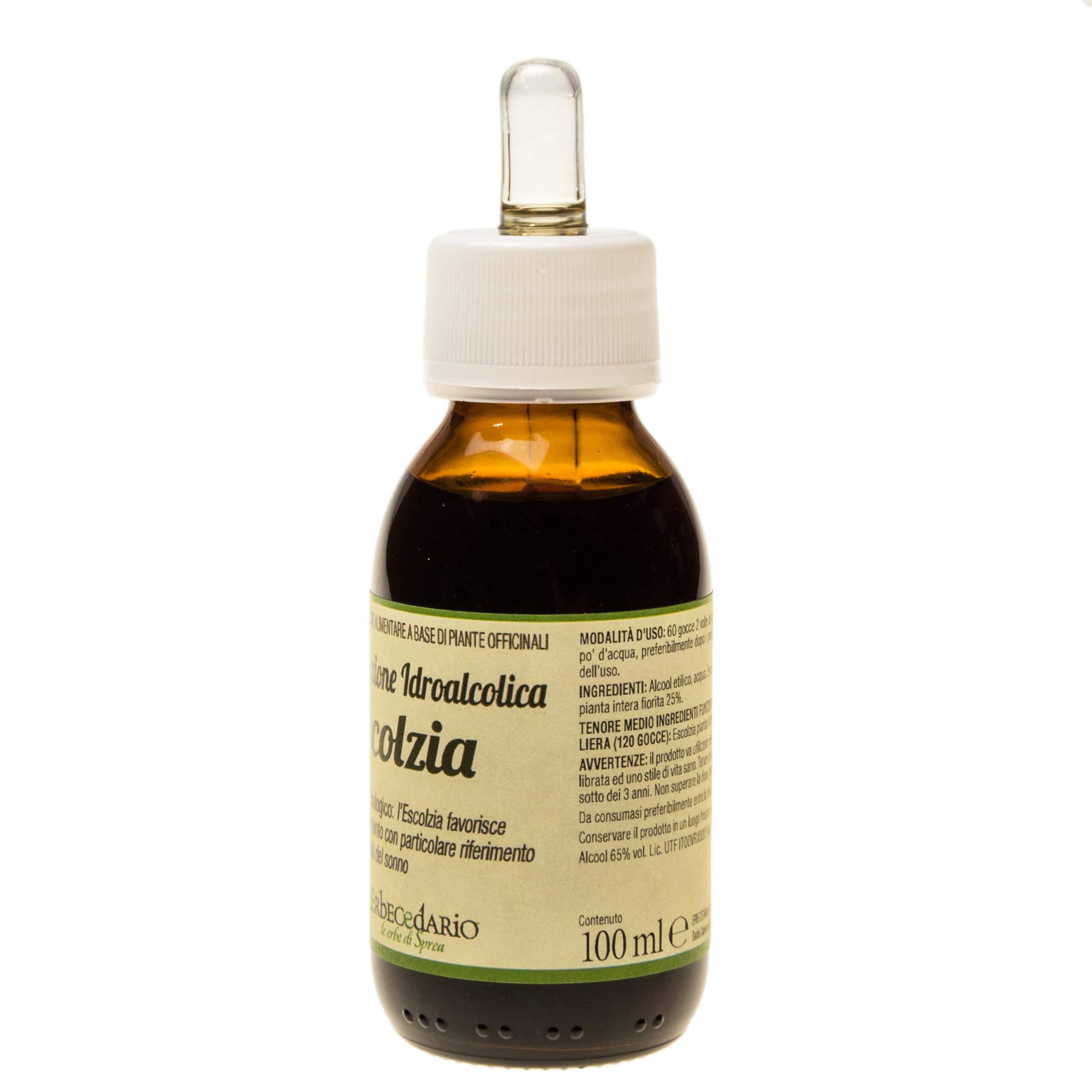 Tintura Madre Escolzia Erbecedario, Soluzione Idroalcolica, Gocce Per Dormire Naturali, Gocce Rilassanti Adulti Per Dormire La Notte, Calma Stress Per Un Sonno Profondo Tutta Notte, 1 Flacone 100 ml