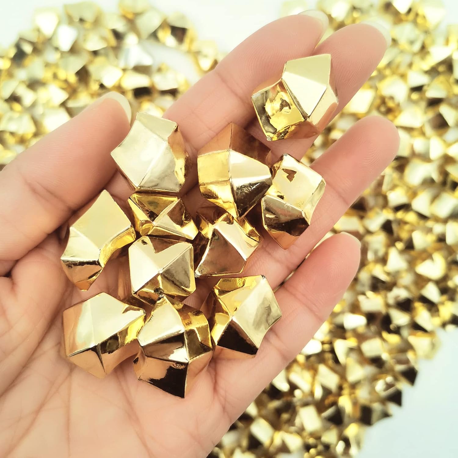 LYFJXX Fake Ice, 16 * 22mm 250 PCS, Gold Fake Ice Cubes
