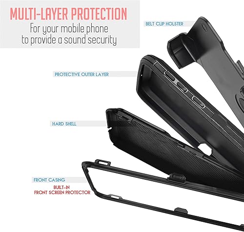 Miniatura 7 de jackpot wireless Funda para T-Mobile Revvl 6 Pro 5G, funda para teléfono con protector de pantalla integrado, clip giratorio para cinturón,