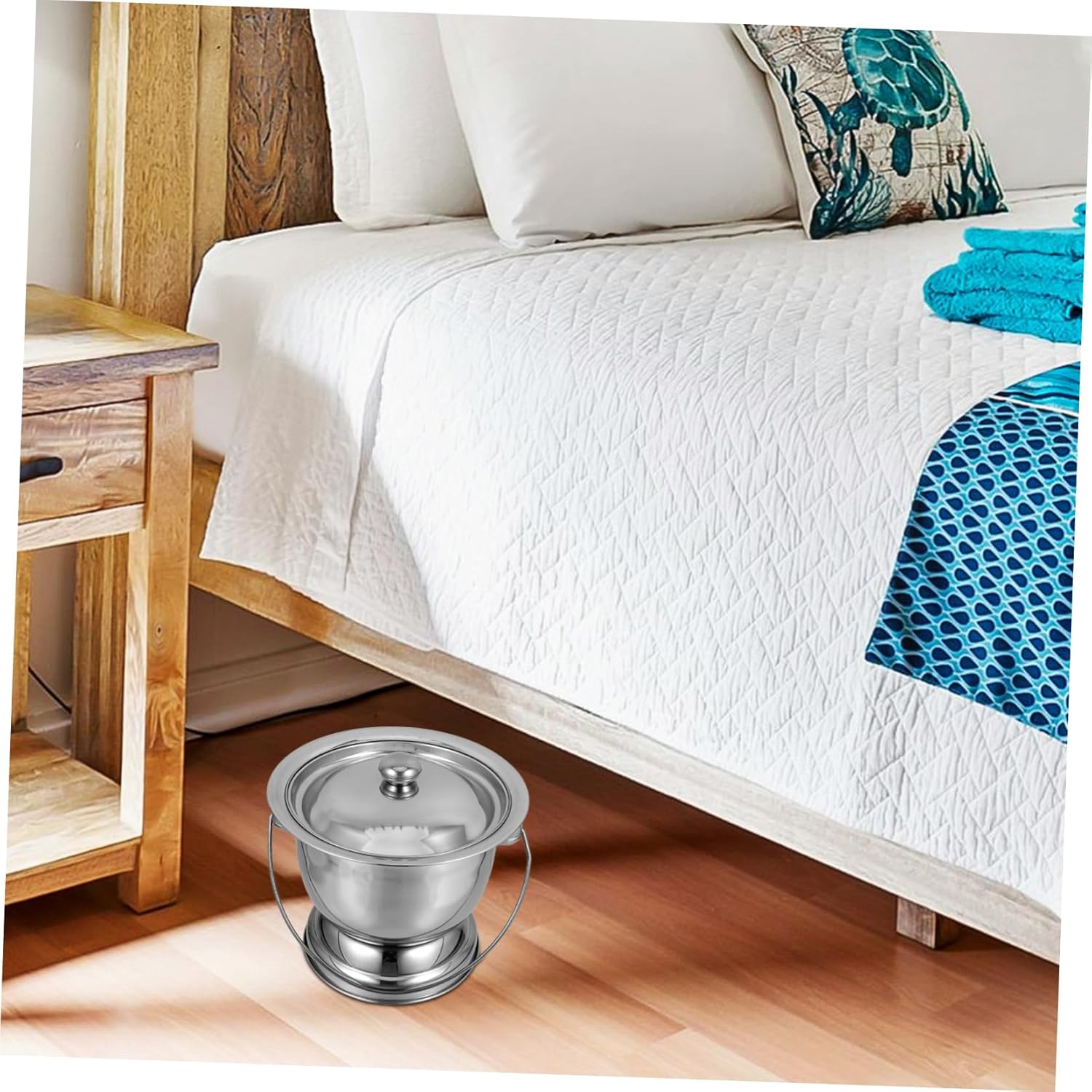 ORFOFE Stainless Steel Urinal Cup for Toddlers Adults Portable Potty for Travel Bedside Commodes