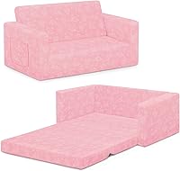 Delta Children Serta Perfect Sleeper Extra Wide 30-Inch Convertible Kids Sofa to Lounger - Pink 2-in-1 Flip Open Couch Sleeper
