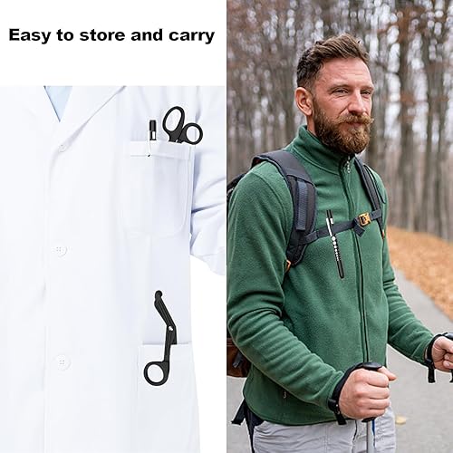 Miniatura 3 de Paquete de 2 tijeras médicas y lápices para enfermeras, suministros médicos con un bolígrafo médico, una tijeras de 6 pulgadas, tijeras de trauma