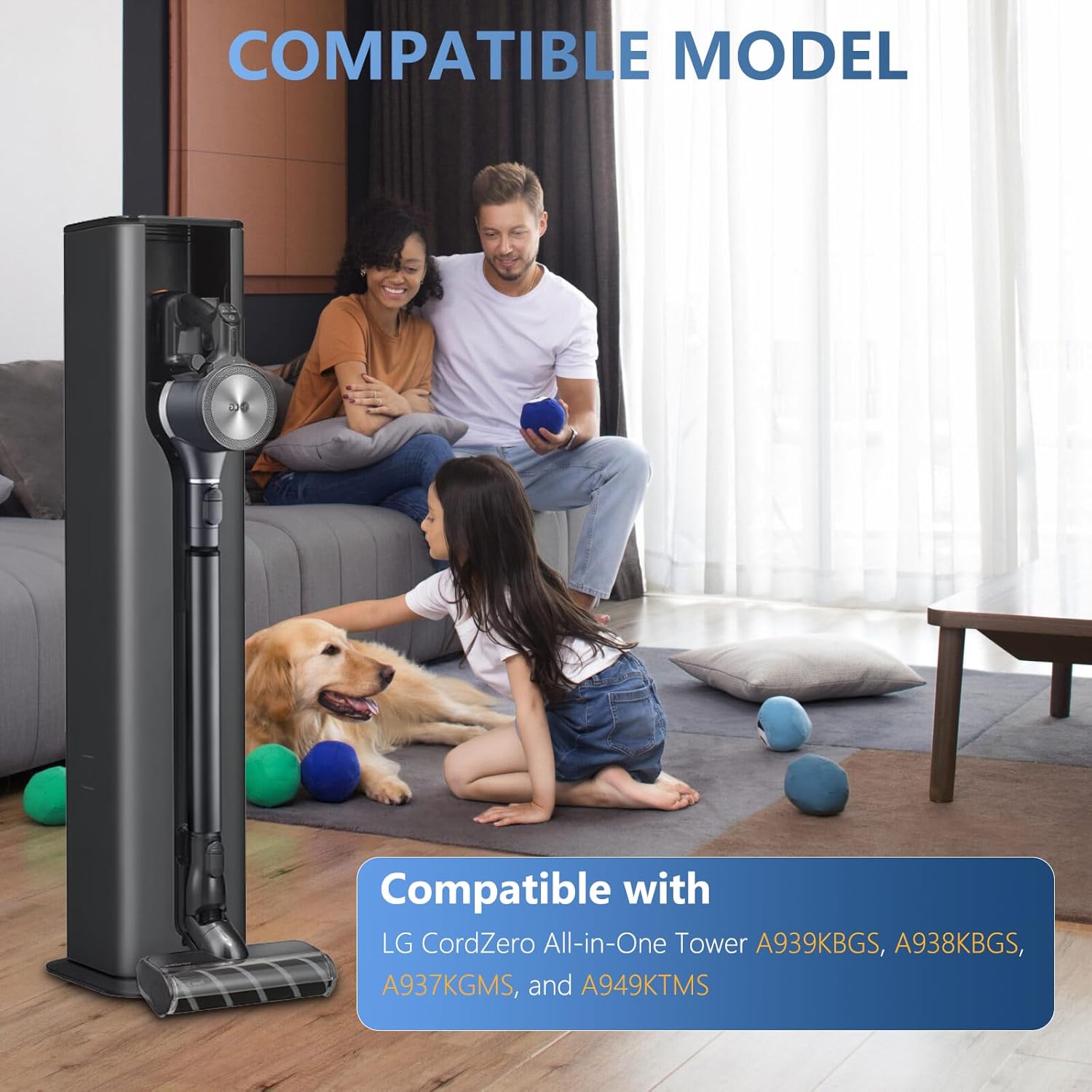 12 Pack Replacement Vacuum Dust Bags for LG CordZero All-in-One Tower Cordless Cleaner A939KBGS, A938KBGS, A937KGMS, and A949KTMS, Dirt Disposal Cordzero Cordless Vacuum Bags