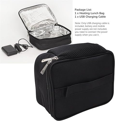 Miniatura 2 de Lonchera eléctrica, calentador de alimentos alimentado por USB con 2 métodos de calefacción, horno portátil para oficina, viajes, hogar, cocina
